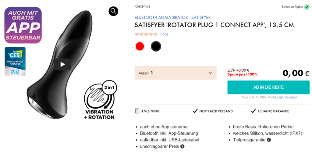 Satisfyer Rotator Plug 1 Bluetooth Analvibrator