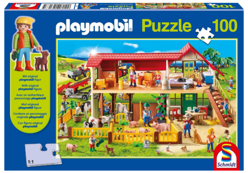 Schmidt Playmobil On The Farm Children s Jigsaw Puzzle and Figure Set Piece Amazon de Spielzeug
