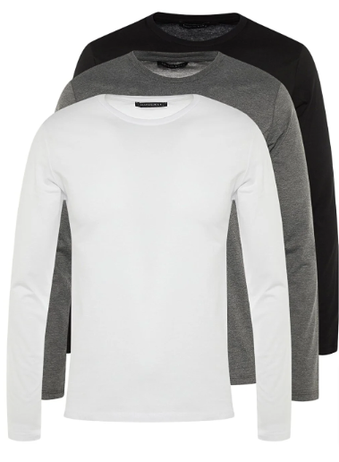 3 Stück Trendyol Collection Langarm Shirts- Mehrfarbig 100% Baumwolle für 7,80 € inkl. Versand