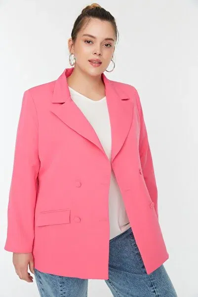 Trendyol Curve Große Größen In Jacke In Rosa