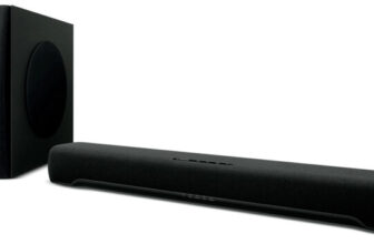 Yamaha SR CA – Kompakte Soundbar mit kabellosem Subwoofer, Bluetooth, HDMI ARC, digitaler optischer und analoger Audio Anschluss