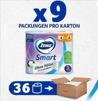 Zewa Smart Toilettenpapier Ohne Hülse Großpackung Mit Rollen x x Blatt Amazon de Drogerie Körperpflege