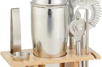 Amazon Basics teiliges Edelstahl Barbesteck Set mit Holzständer