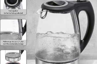 Amazon de Clatronic WKS G Wasserkocher Liter Glas Edelstahlgehäuse kabellose Technik leichtes Ein und Ausgießen Sicherheitsklappdeckel ° Steckverbindung