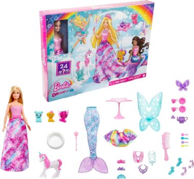 Barbie Dreamtopia Adventskalender Barbie Puppe und Geschenke einschließlich märchenhafte Moden