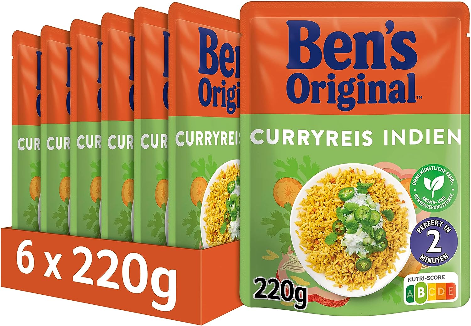 Ben’s Original Express Reis Curryreis Indien 6 Packungen (6 x 220g) für 8,00 € inkl. Prime-Versand