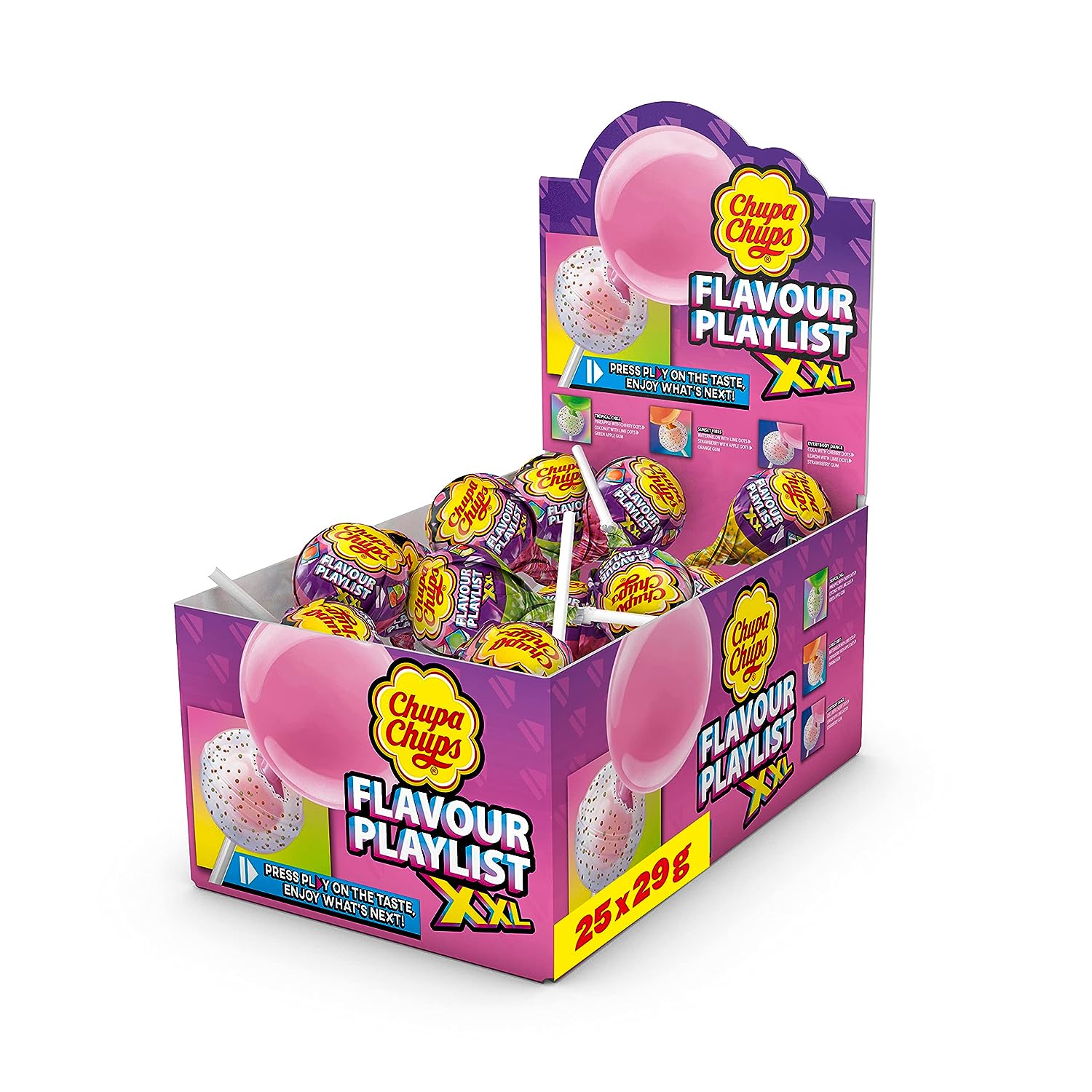 Chupa Chups XXL Flavour Playlist Kaugummi-Lutscher 25 Lollis in 3 Sorten ab 7,59 € inkl. Prime-Versand