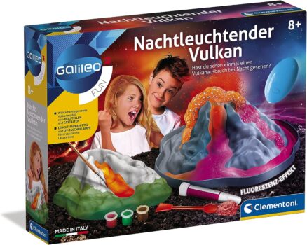 Clementoni Galileo Fun – Nachtleuchtender Vulkan, atemberaubender Vulkanausbruch zum Nachbauen