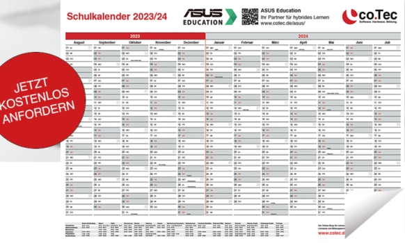 Der kostenlose Schulkalender für co Tec Shop