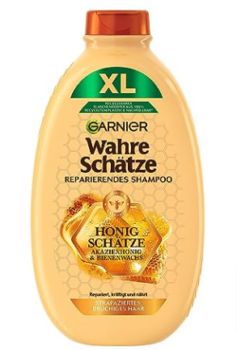 Garnier Shampoo gegen brüchiges Haar XL Format Reparierendes Haarshampoo mit Akazienhonig und Bienenwachs Für mehr Glanz und Geschmeidigkeit Wahre Schätze Honig x ml Amazon de Kosmetik