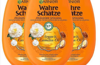 Garnier Wahre Schätze Pflegende Spülung Argan Camelia Ö für trockenes glanzloses Haar x ml Amazon de Kosmetik