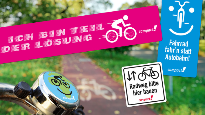Gratis 🚲 vers.  Fahrrad-Sticker