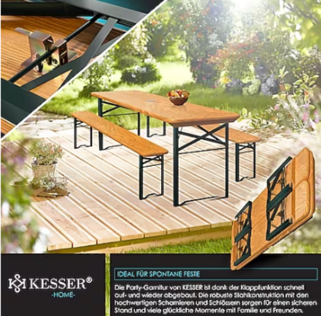 Kesser® Bierzeltgarnitur Teilig Gartenmöbel Set Klappbar