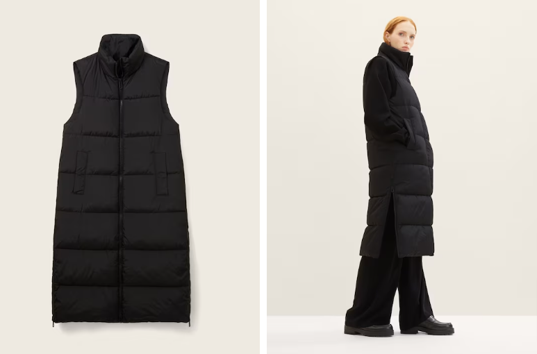 Tom Tailor Lange Damen Puffer-Weste für 33,74 € inkl. Versand statt 76,00 €