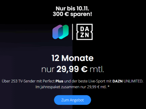 Live Fernsehen DAZN in einem Paket waipu tv