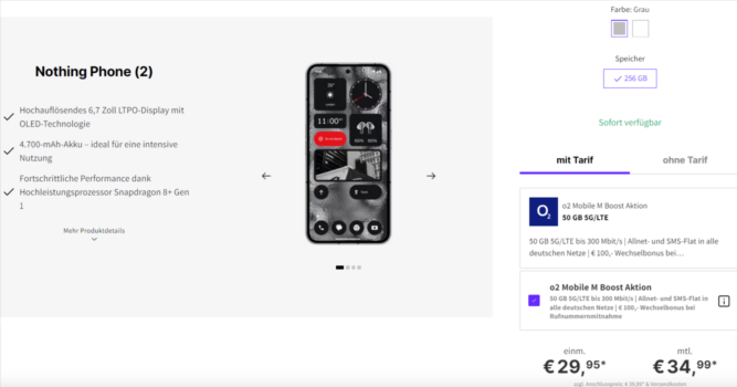 Nothing Phone + o Mobile M Boost GB G