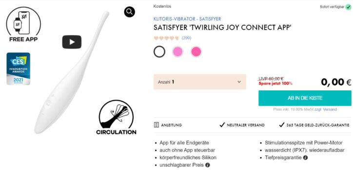 Satisfyer Twirling Joy Bluetooth Tip-Vibrator