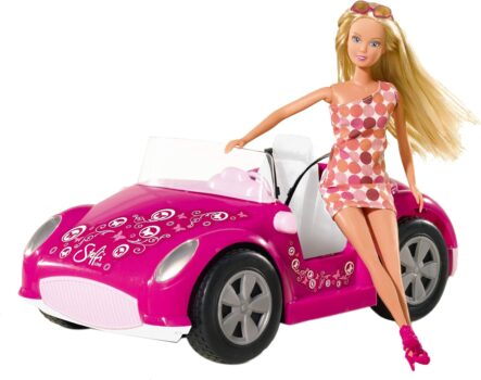 Simba Steffi Love Beach Car, Steffi im Sommeroutfit mit Auto