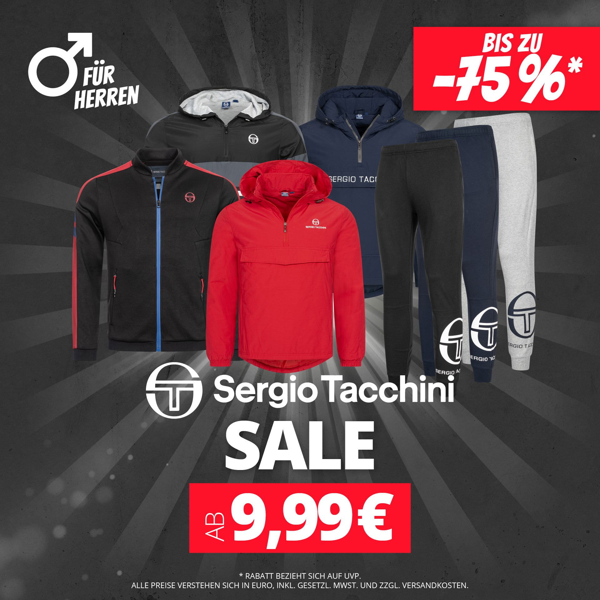 SportSpar Sergio Tacchini Neuheiten Sale mit Artikel ab 9,99 € zzgl. Versand