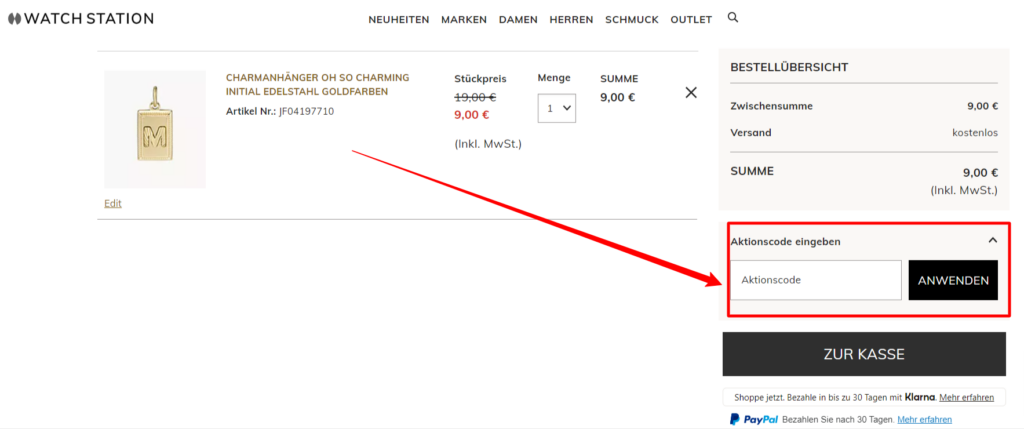Watch Station Rabattcod eingeben