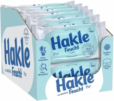 Hakle Feucht Pur im 12er-Pack, 504 Tücher (12 x 42 Blatt) ab 15,39 € inkl. Prime Versand (statt 20,28 €)