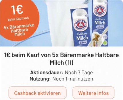 x Bärenmarke Haltbare Milch L für ,€ [Smhaggle + Netto MD]