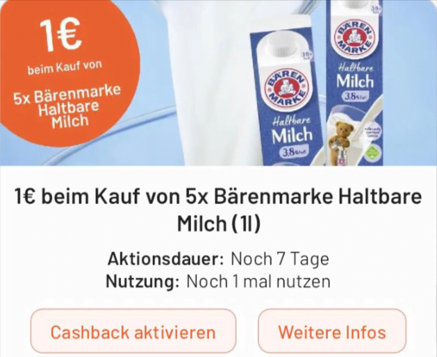 X Bärenmarke Haltbare Milch L Für ,€ [Smhaggle + Netto Md]