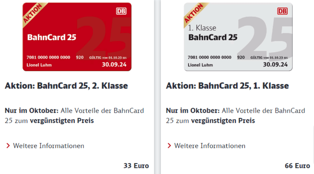 Aktuelle Bahncards Und Preise Im Vergleich