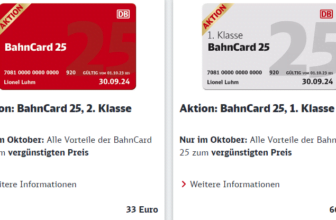 Aktuelle BahnCards und Preise im Vergleich