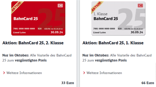 Aktuelle BahnCards und Preise im Vergleich