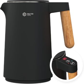 BALTER Edelstahl Wasserkocher mit Temperatureinstellung (. Watt, °C °C, Warmhaltefunktion)