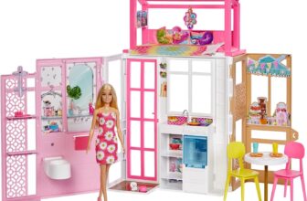 Barbie HCD Puppenhaus Spielset mit Puppe & Haus mit Ebenen & Spielbereichen