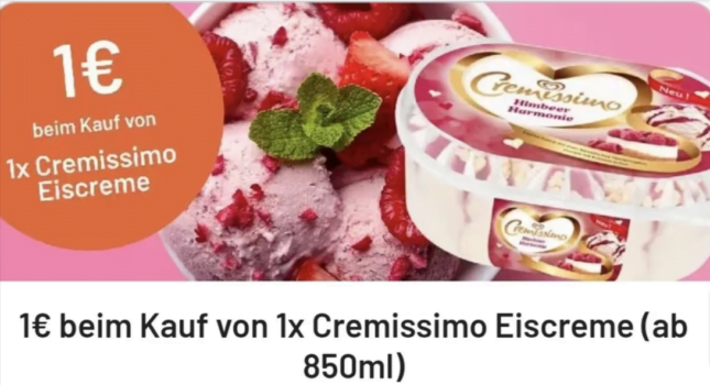 Cashback auf Langnese Cremissimo Eisceme