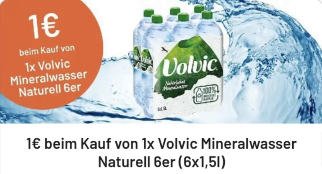 Cashback auf Volvic Mineralwasser Naturell