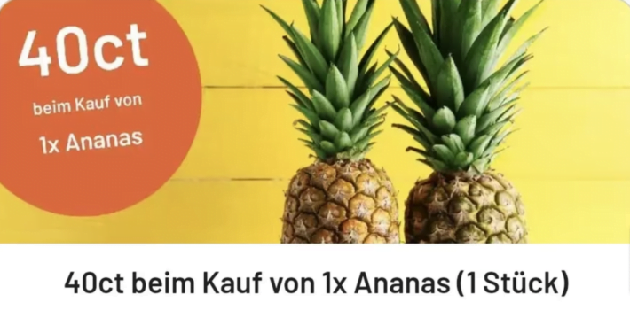 Cashback auf eine Ananas