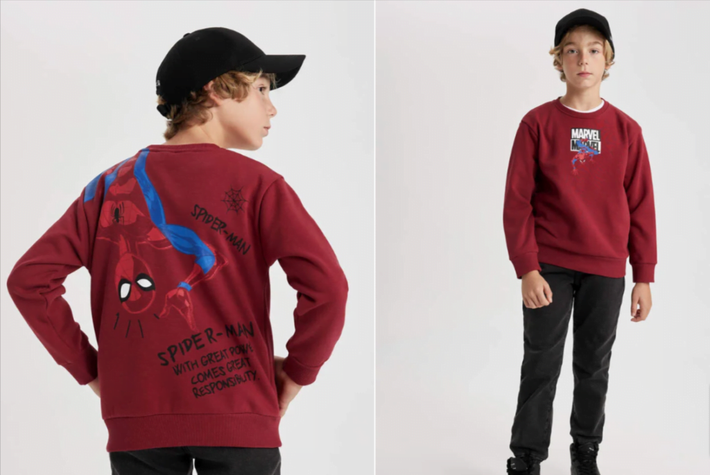 Defacto Regular Fit Spiderman Lizenziertes Sweatshirt