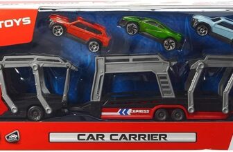 Dickie Toys Car Carrier, Autotransporter für Autos, inkl. Spielzeugautos