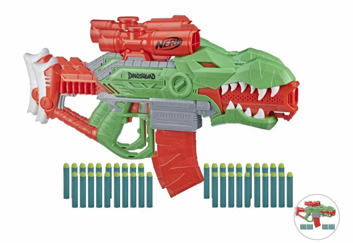 Doppelpack Nerf Dinosquad Rex Rampage Motorisierter Dartblaster