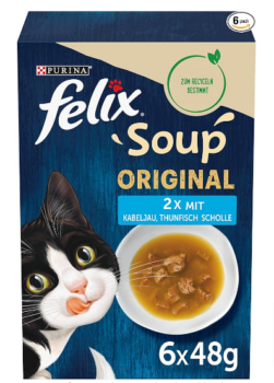 FELIX-Soup-Original-mit-Kabeljau-Thunfisch-Scholle-Katzennassfutter-6x48g-Portionsbeutel-Amazon-de-Haustier