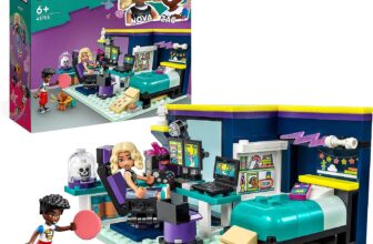 LEGO Friends Novas Zimmer Gaming Spielzeug mit Zac Mini Puppe und Pickle der Hund