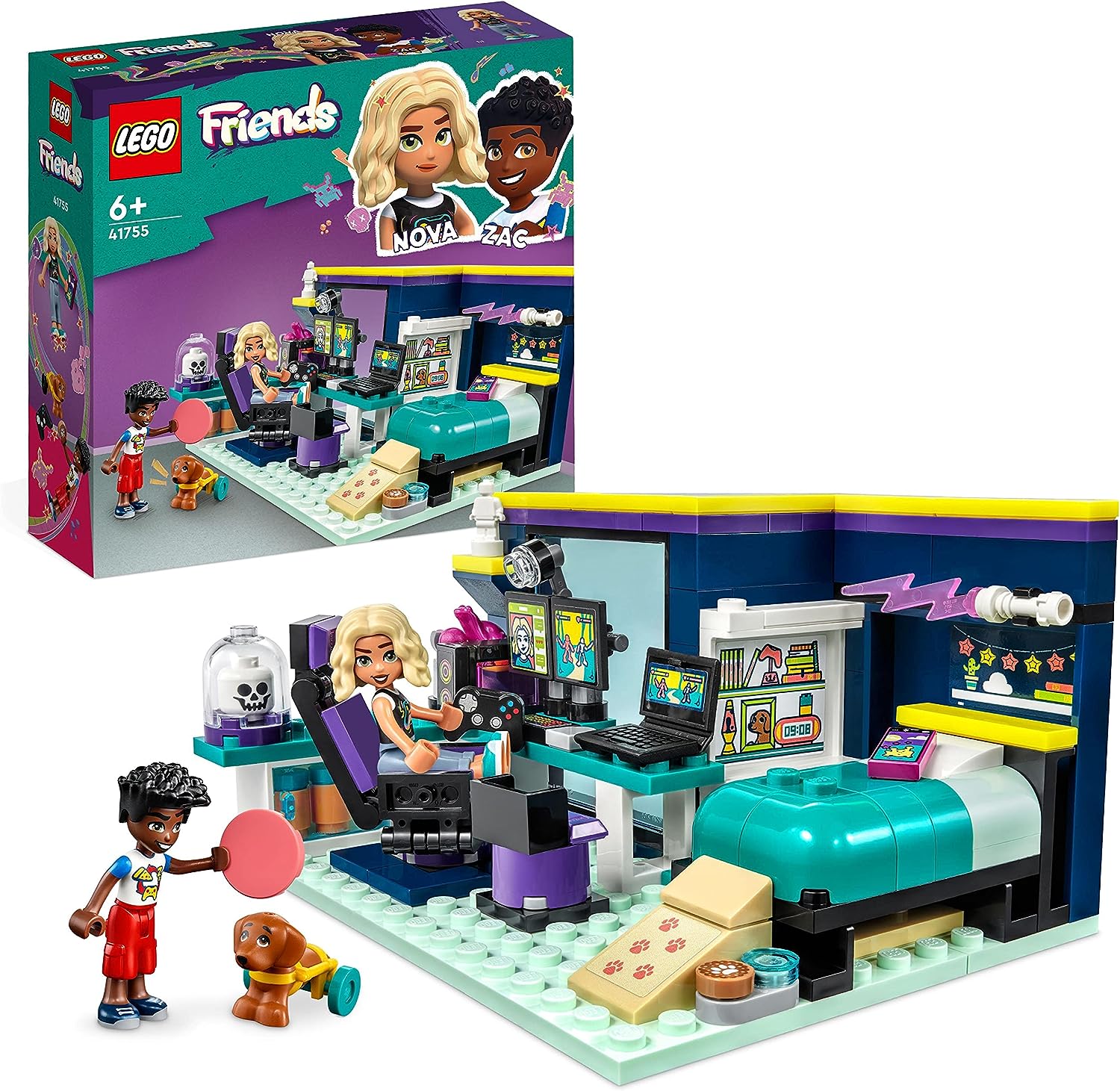 Lego Friends Novas Zimmer Gaming Spielzeug Mit Zac Mini Puppe Und Pickle Der Hund