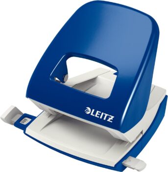 Leitz Locher aus Metall (für Blatt, Anschlagschiene mit Formatangaben, Ergonomisches Design)