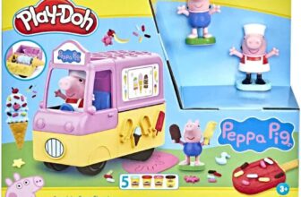 Play Doh Peppas Eiswagen Spielset (Peppa und Schorsch Figuren und Dosen, Multicolour)