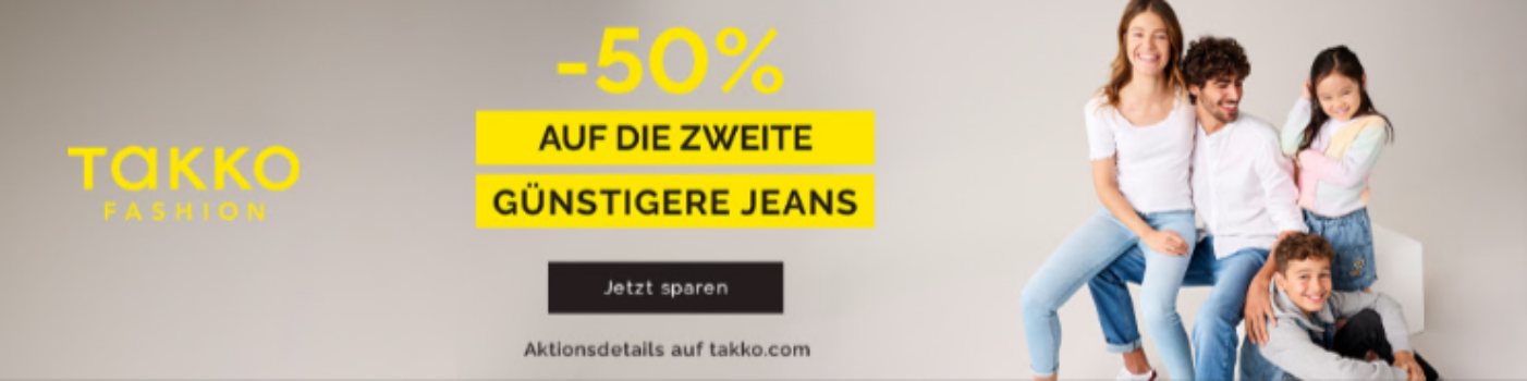 Rabatt auf die zweite Damen- oder Herrenjeans