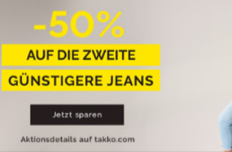 Rabatt auf die zweite Damen- oder Herrenjeans