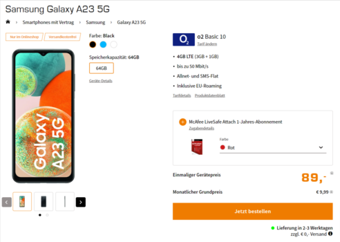 Samsung Galaxy A23 5G + Super Select S 10 GB LTE