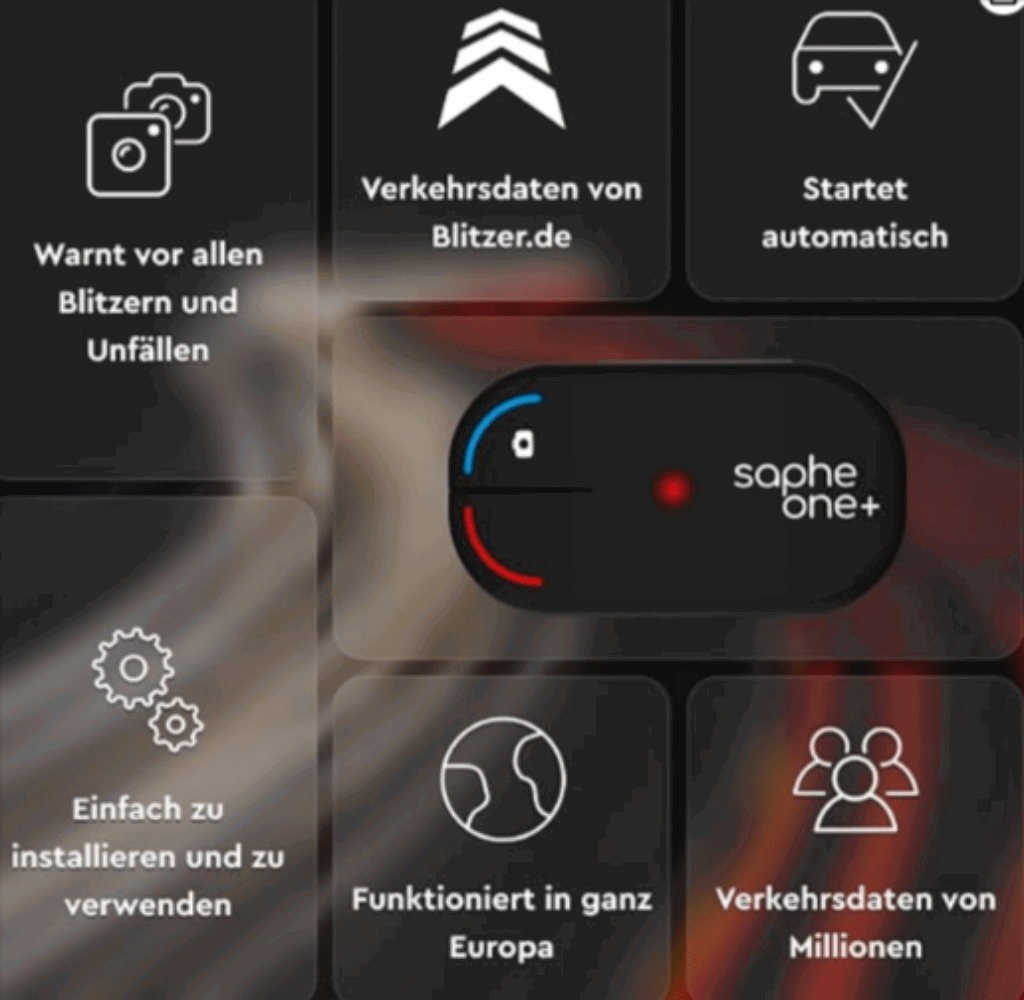 Saphe One Verkehrsalarm Daten Von Blitzer De Warnt Europaweit Vor Radar Blitzer Unfällen Gefahren Verbindung Mit Smartphone Via Bluetooth Startet Automatisch Amazon De Elektronik Foto