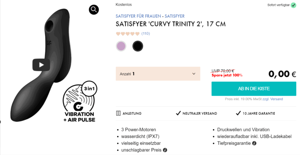 Satisfyer Curvy Trinity 2 Druckwellenvibrator