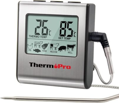 ThermoPro TP Digitales Bratenthermometer (Thermometer mit Timer für BBQ, Grill, Smoker)