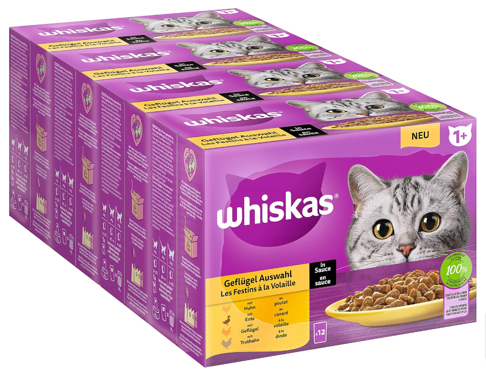 Whiskas Katzenfutter Geflügel Auswahl In Sauce